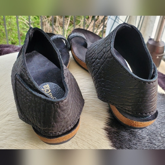 Pedro Garcia Black Textured Sandals Sz 36.5 Or Sz 6.5 - Picture 5 of 9